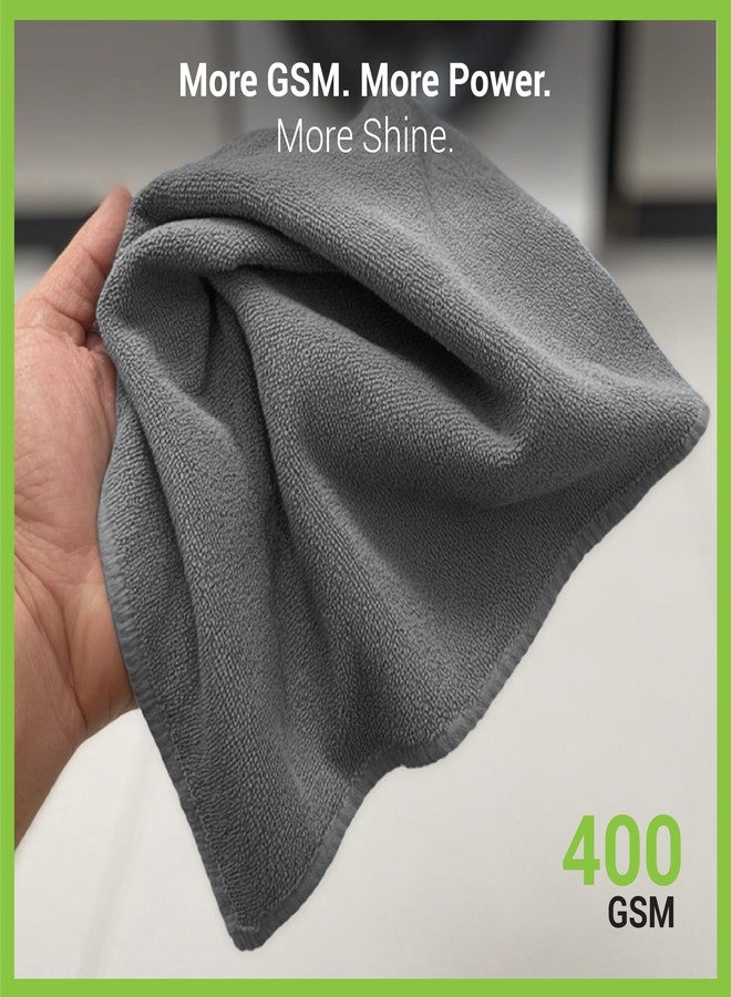 Dylect® 400 GSM Microfiber Cleaning Towels for Car, Bike & Home 40x40 cm, Super Absorbent, Quick Dry, Lint-Free, Scratch-Free Multipurpose Cloth for Washing, Dusting, Polishing, Pack of 4, Green/Grey - Image 3